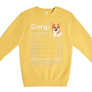 Corgi Facts Nutrition Funny Cardigan Pembroke Mama Dog Premium Crewneck Sweatshirt