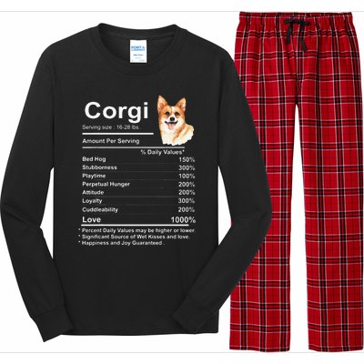 Corgi Facts Nutrition Funny Cardigan Pembroke Mama Dog Long Sleeve Pajama Set