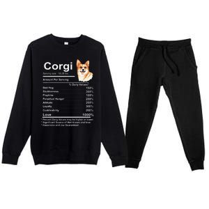 Corgi Facts Nutrition Funny Cardigan Pembroke Mama Dog Premium Crewneck Sweatsuit Set