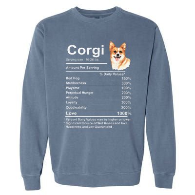 Corgi Facts Nutrition Funny Cardigan Pembroke Mama Dog Garment-Dyed Sweatshirt