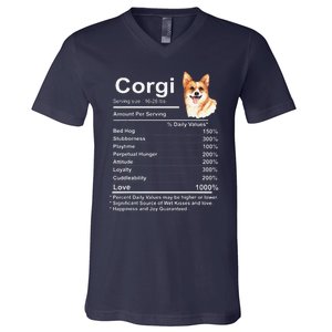 Corgi Facts Nutrition Funny Cardigan Pembroke Mama Dog V-Neck T-Shirt