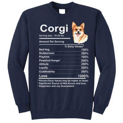 Corgi Facts Nutrition Funny Cardigan Pembroke Mama Dog Tall Sweatshirt