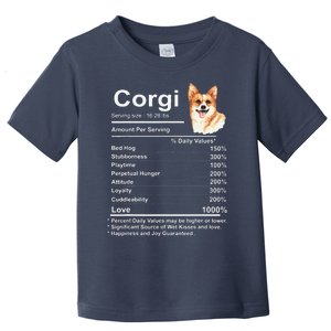 Corgi Facts Nutrition Funny Cardigan Pembroke Mama Dog Toddler T-Shirt