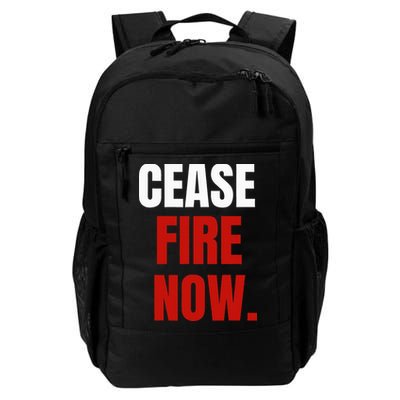 Cease fire Now. Backpack