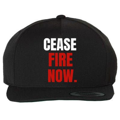 Cease fire Now. Wool Snapback Cap