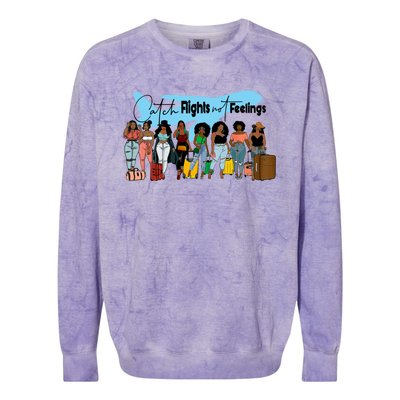 Catch Flights No Feeling Vacay Mode Family Matching Vacation Funny Gift Colorblast Crewneck Sweatshirt