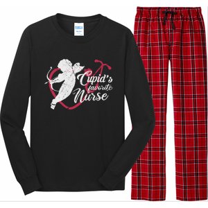 Cupid's Favorite Nurse Funny Gift Valentines Day Cool Gift Long Sleeve Pajama Set