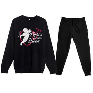 Cupid's Favorite Nurse Funny Gift Valentines Day Cool Gift Premium Crewneck Sweatsuit Set