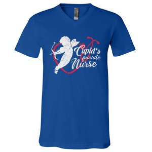 Cupid's Favorite Nurse Funny Gift Valentines Day Cool Gift V-Neck T-Shirt