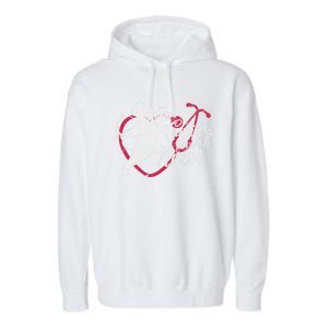 Cupid's Favorite Nurse Funny Gift Valentines Day Cool Gift Garment-Dyed Fleece Hoodie