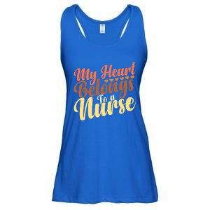 Cute Friend Nurse Quote My Heart Belongs To A Nurse Gift Ladies Essential Flowy Tank