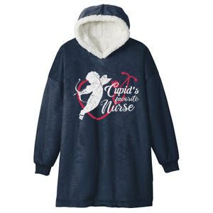 Cupid's Favorite Nurse Cute Gift Valentines Day Gift Hooded Wearable Blanket