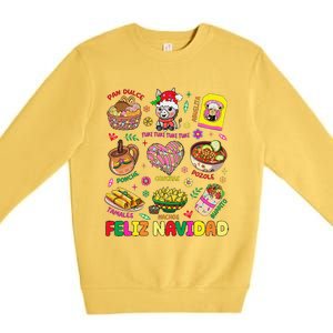 Christmas Feliz Navidad Tis The Season Mexican Food Funny Gift Premium Crewneck Sweatshirt