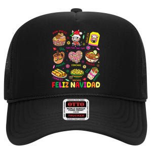 Christmas Feliz Navidad Tis The Season Mexican Food Funny Gift High Crown Mesh Back Trucker Hat