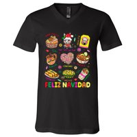 Christmas Feliz Navidad Tis The Season Mexican Food Funny Gift V-Neck T-Shirt