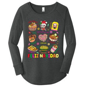 Christmas Feliz Navidad Tis The Season Mexican Food Funny Gift Women's Perfect Tri Tunic Long Sleeve Shirt