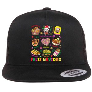 Christmas Feliz Navidad Tis The Season Mexican Food Funny Gift Flat Bill Trucker Hat