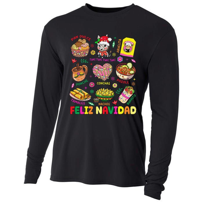 Christmas Feliz Navidad Tis The Season Mexican Food Funny Gift Cooling Performance Long Sleeve Crew