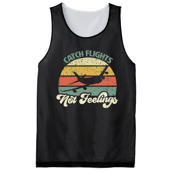 Catch Flights Not Feelings Retro Style Mesh Reversible Basketball Jersey Tank