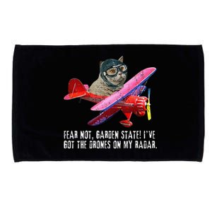 Cat Fear Not Garden State IVe Got The Drones On Radar Microfiber Hand Towel