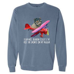 Cat Fear Not Garden State IVe Got The Drones On Radar Garment-Dyed Sweatshirt