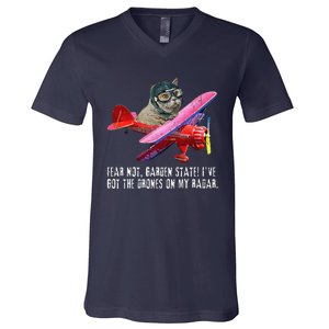 Cat Fear Not Garden State IVe Got The Drones On Radar V-Neck T-Shirt