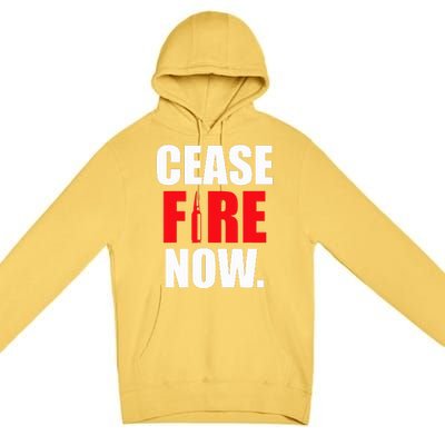 Cease fire Now Premium Pullover Hoodie