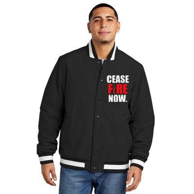 Cease fire Now Insulated Varsity Jacket