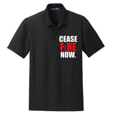 Cease fire Now Dry Zone Grid Polo