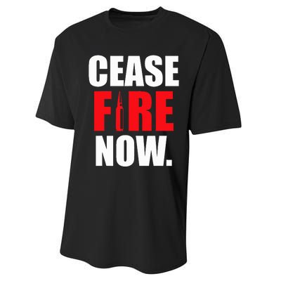 Cease fire Now Performance Sprint T-Shirt