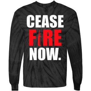 Cease fire Now Tie-Dye Long Sleeve Shirt