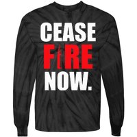 Cease fire Now Tie-Dye Long Sleeve Shirt