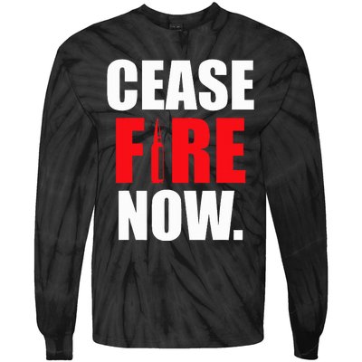 Cease fire Now Tie-Dye Long Sleeve Shirt