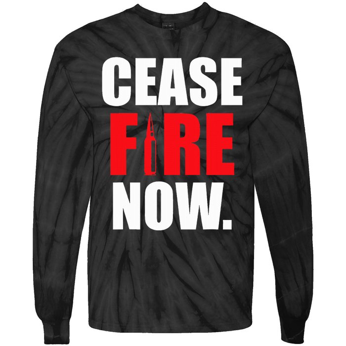 Cease fire Now Tie-Dye Long Sleeve Shirt