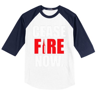 Cease fire Now Baseball Sleeve Shirt