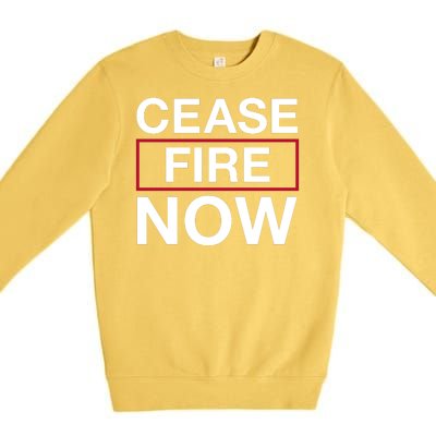 Cease Fire Now Premium Crewneck Sweatshirt