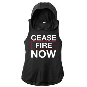 Cease Fire Now Ladies PosiCharge Tri-Blend Wicking Draft Hoodie Tank