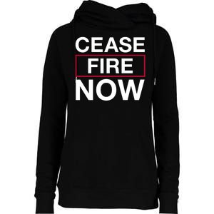 Cease Fire Now Womens Funnel Neck Pullover Hood