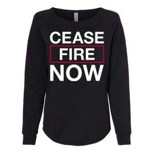 Cease Fire Now Womens California Wash Sweatshirt