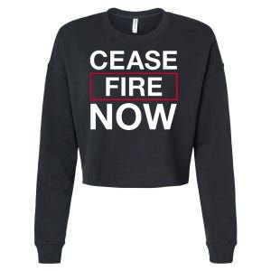 Cease Fire Now Cropped Pullover Crew