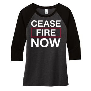 Cease Fire Now Women's Tri-Blend 3/4-Sleeve Raglan Shirt