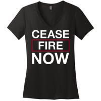 Cease Fire Now Women's V-Neck T-Shirt