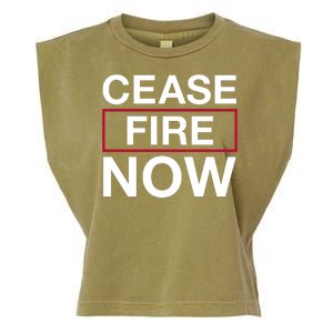 Cease Fire Now Garment-Dyed Women's Muscle Tee