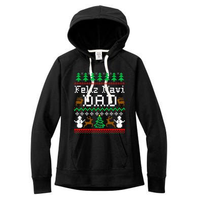 Christmas Feliz Navi Dad Ugly Sweater Reindeer Women's Fleece Hoodie