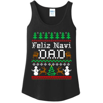 Christmas Feliz Navi Dad Ugly Sweater Reindeer Ladies Essential Tank