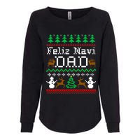 Christmas Feliz Navi Dad Ugly Sweater Reindeer Womens California Wash Sweatshirt