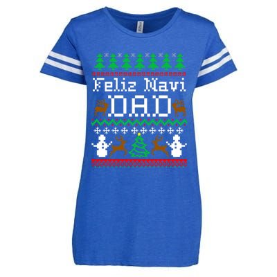 Christmas Feliz Navi Dad Ugly Sweater Reindeer Enza Ladies Jersey Football T-Shirt