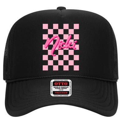 Cute First Name Nicki High Crown Mesh Back Trucker Hat