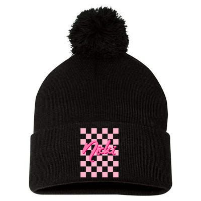 Cute First Name Nicki Pom Pom 12in Knit Beanie