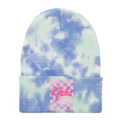 Cute First Name Nicki Tie Dye 12in Knit Beanie